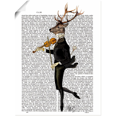 Artland Artprint Dansend hert met viool als artprint op linnen, poster, muursticker in verschillende maten