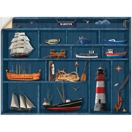 Artland Artprint De maritieme letterkast als artprint op linnen, poster, muursticker in verschillende maten