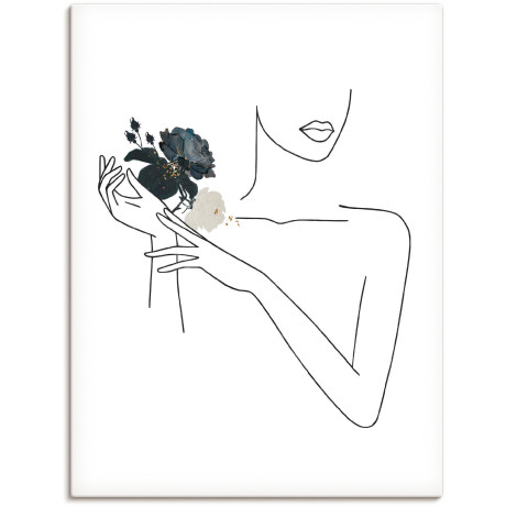 Artland Artprint Modern lineart meisje II als artprint van aluminium, artprint voor buiten, artprint op linnen, poster, muursticker