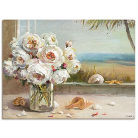 Artland Artprint op linnen Kusten rozen II gespannen op een spieraam