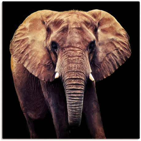 Artland Artprint op linnen Olifant gespannen op een spieraam