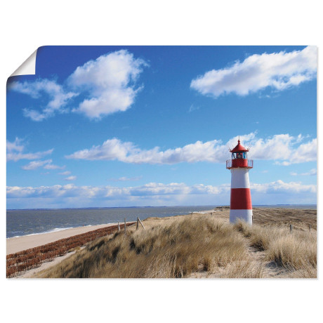 Artland Artprint op linnen Vuurtoren Sylt gespannen op een spieraam