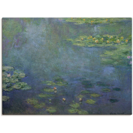 Artland Artprint op linnen Waterlelievijver gespannen op een spieraam