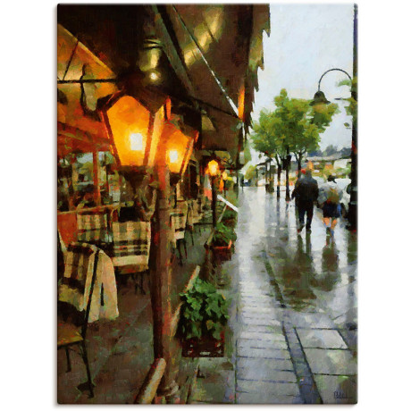 Artland Artprint Restaurant Lampen als artprint van aluminium, artprint voor buiten, artprint op linnen, poster in verschillende maten. maten