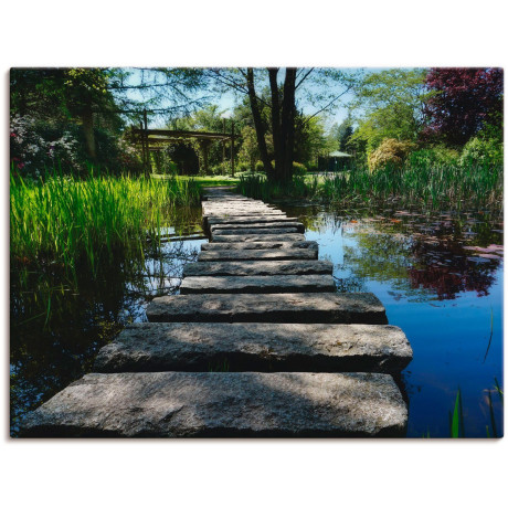 Artland Artprint Weg bij de vijver als artprint op linnen, poster, muursticker in verschillende maten