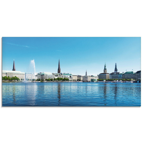 Artland Print op glas Hamburg Alsterpanorama