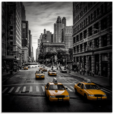 Artland Print op glas New York City Verkeer 5th Avenue