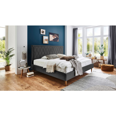 ATLANTIC home collection Gestoffeerd bed Paulin met doorgestikt hoofdbord