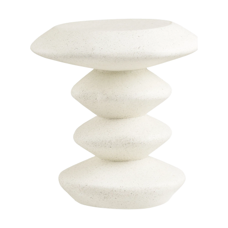 Aukje fiberclay bijzettafel wit -  Ø 36 x 46 cm