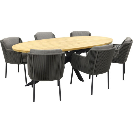 4 Seasons Outdoor Tuinset Bernini platinum Prado Teak-Anthracite 240 cm