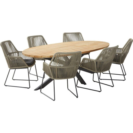 4 Seasons Outdoor Tuinset Ramblas Prado Teak-Anthracite 240 cm