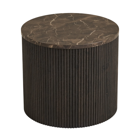 Babette ronde bijzettafel donkerbruin marmer - Ø 45 cm x 40 cm