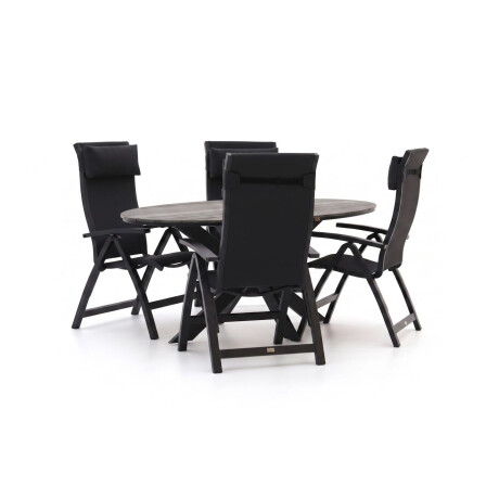 Bellagio Fermo/Fidenza ovaal 180cm dining tuinset 5-delig verstelbaar - Laagste prijsgarantie!