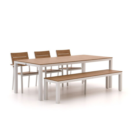 Bellagio Fidenza 220cm dining tuinset met bank 5-delig stapelbaar - Laagste prijsgarantie!