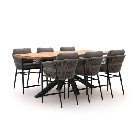 Bellagio Mineo/Induno Deens Ovaal 220cm high dining tuinset 7-delig - Laagste prijsgarantie!