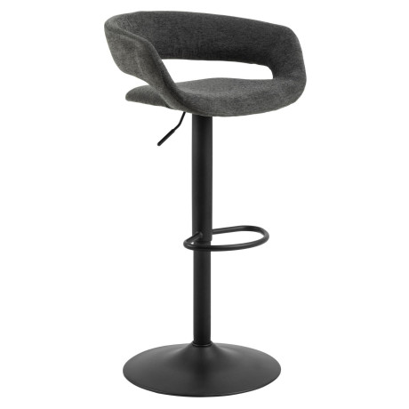 Bendt Draaibare Barkruk 'Pia' Chenille, kleur Donkergrijs (zithoogte 59-80cm)