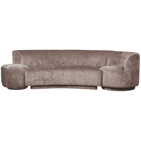 BePureHome Bank 'Combi-Popular' Bank+fauteuil+poef, Chenille, kleur Taupe