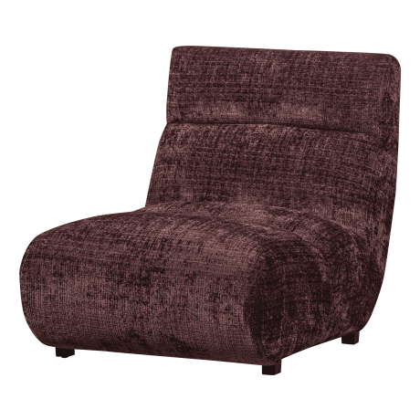 BePureHome Fauteuil 'Observe' Chenille, kleur Aubergine