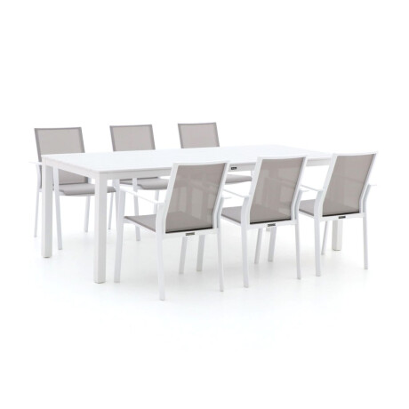 Bernstein Amberg/Menzano 220cm dining tuinset 7-delig stapelbaar - Laagste prijsgarantie!