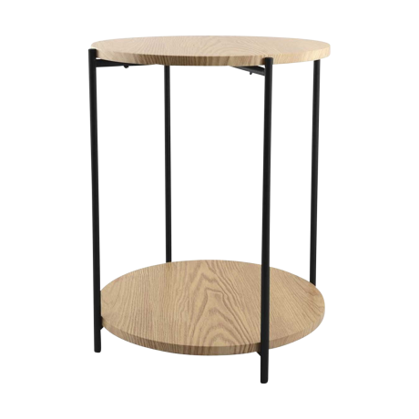 Lina houten bijzettafel naturel - Ø 40 cm