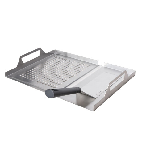 Boretti barbecue 2-in-1 grill tray met spatel 31,5x7,5x43cm - Laagste prijsgarantie!