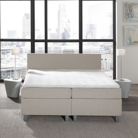 2-Persoons Boxspring Julia Royal Comfort - Beige - Beige 160x210 Cm - Pocketvering - Inclusief Topper - Dekbed-Discounter.nl