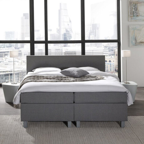 2-Persoons Boxspring Julia Royal Comfort - Grijs - Grijs 160x200 Cm - Pocketvering - Inclusief Topper - Dekbed-Discounter.nl