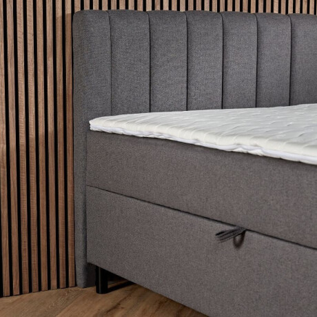 2-Persoons Boxspring Met Opbergruimte - Billy - Antraciet & Grijs 160x200 Cm - Pocketvering - Inclusief Topper - Dekbed-Discounter.nl