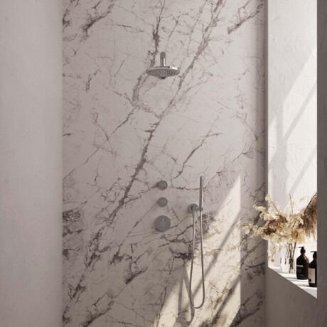 Brauer Chrome Edition Regendoucheset inbouw - hoofddouche 20cm - 3 gladde knoppen - rechte wandarm - handdouche staaf 1 stand - chroom 5-CE-024