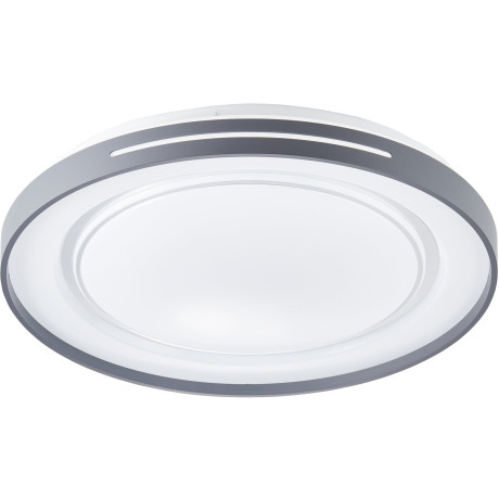 Brilliant Leuchten Led-plafondlamp Barty Ø49cm, dimbaar, CCT, 2900 lumen, metaal, kunststof, wit/donkergrijs (1 stuk)