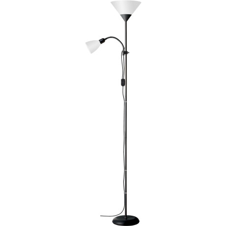 Brilliant Leuchten Staande lamp met uplight Spari 180 cm hoogte, ø 25 cm, e27 + e14, aluminium/kunststof, zwart/wit (1 stuk)