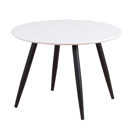 Bruno ronde kindertafel wit – met zwarte poten - Ø 60 cm