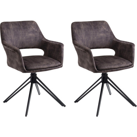byLIVING Eetkamerstoel Estelle 360° draaibaar (set, 2 stuks)