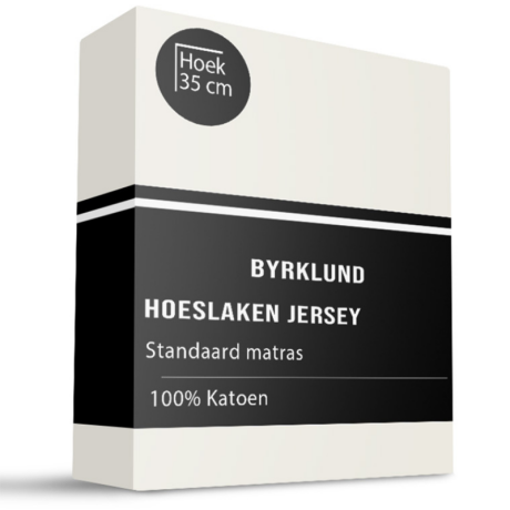 Hoeslaken Katoen - Jersey Stretch - Off White - 80x200cm - Off-white - Byrklund - Dekbed-Discounter.nl