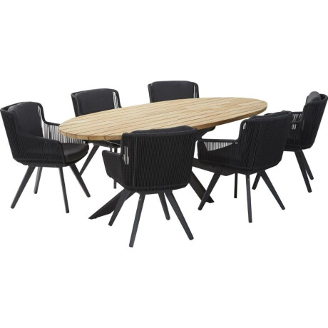 4 Seasons Outdoor Tuinset Flores Rope Prado Teak-Anthracite 240 cm