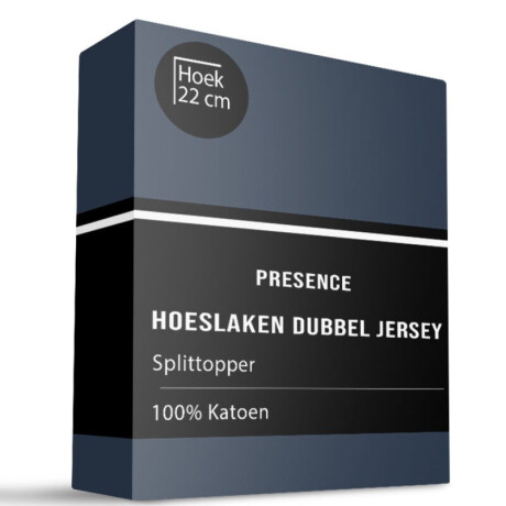 Splittopper Hoeslaken - Katoen Dubbel Jersey - Navy - 180x200cm - Blauw - Presence - Dekbed-Discounter.nl