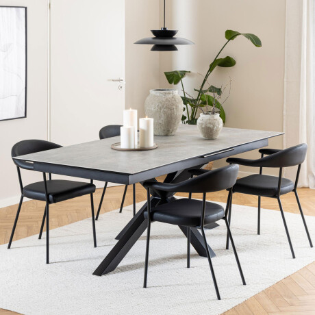 Bendt Uitschuifbare Eettafel 'Line' Keramiek, 200/240 x 100cm, kleur Grijs