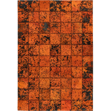 calo-deluxe Vachtvloerkleed Rankel 205 leren tapijt kleurige patchwork unieke stukken, echt rundsleder, woonkamer
