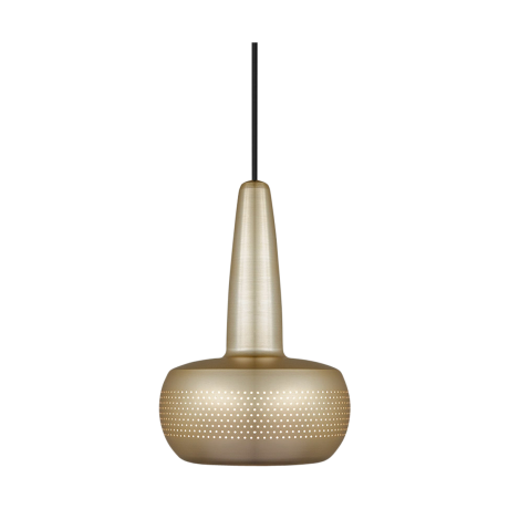 Clava hanglamp brushed brass - met koordset zwart - Ø 21,5 cm