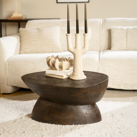 By-Boo Salontafel 'Cobble' Mangohout, 75 x 59cm, kleur Bruin