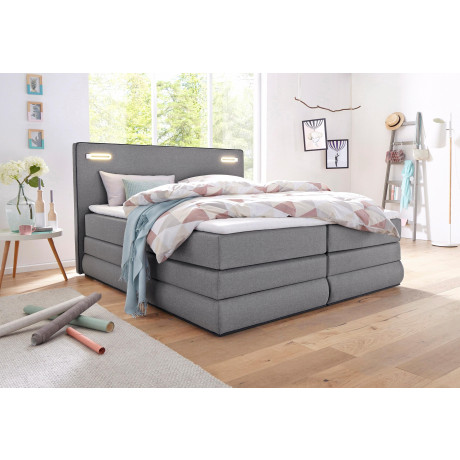 COLLECTION AB Boxspring Rubona incl. bedlade, topper en optioneel met led-verlichting