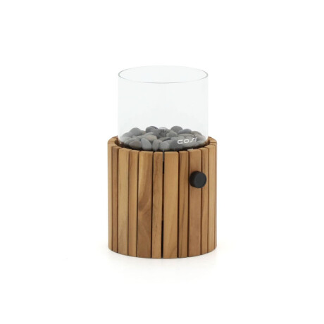 Cosiscoop Timber round gaslantaarn ø 18cm (h:30cm) - Laagste prijsgarantie!