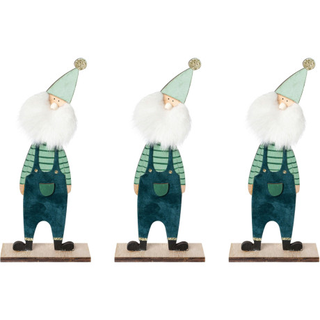 Creativ deco Kerstman Kerst versiering (set, 3 stuks)