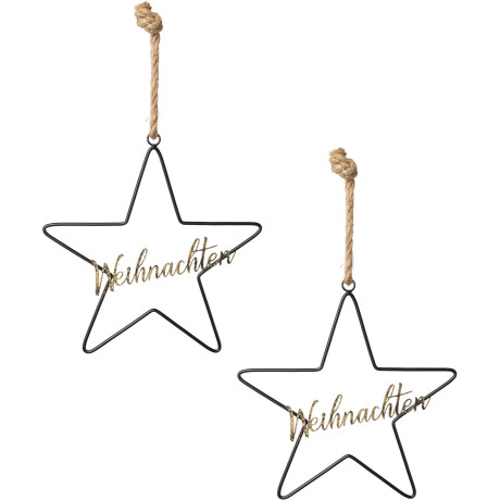 Creativ deco Sierhanger Kerst versiering met glitteropschrift (2 stuks)