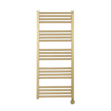 Crosswater MPRO Elektrische handdoekradiator - 115x50cm - 400 Watt - geborsteld messing (goud) MP48X1140FELEC