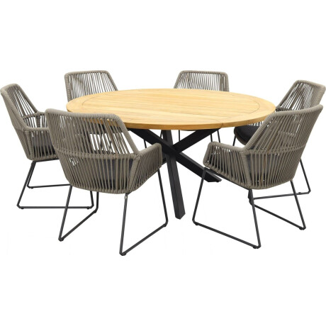 4 Seasons Outdoor Tuinset Ramblas Prado Teak-Anthracite 160 cm