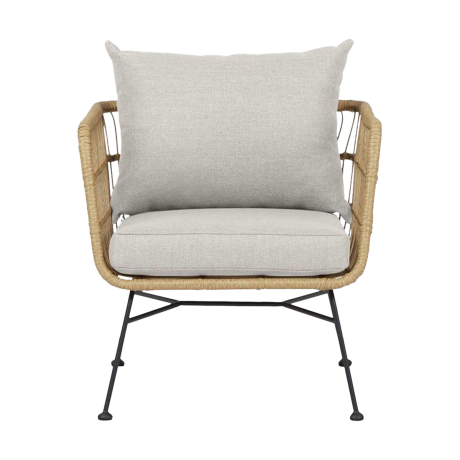 Dax rotan tuinstoel naturel met kussens beige