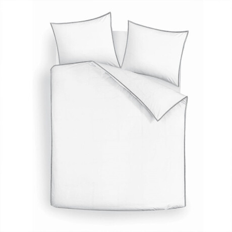 Dekbedovertrek Katoen - Amalfi - Tweepersoons (200x200 Cm) - Overlock Wit Katoen-satijn - Effen - Dekbed Discounter - Dekbed-Discounter.nl
