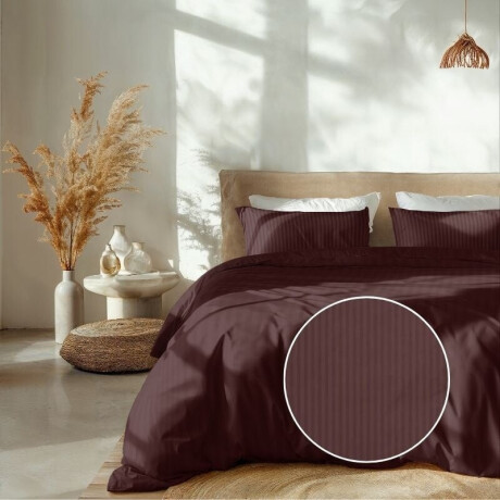 Dekbedovertrek Katoen-Satijn- Banda - Bruin - Lits-Jumeaux XL (260x200 Cm) - Bruin Katoen-satijn - Strepen - Heckett Lane - Dekbed-Discounter.nl