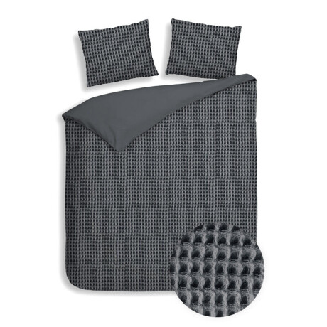Dekbedovertrek Katoen Vafala - Grijs - Tweepersoons (200x200 Cm) - Grijs Katoen - Effen - Heckett Lane - Dekbed-Discounter.nl